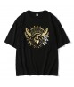 Golden Hot Stamping Film Bird Totem Logo Cotton Half Sleeve O-Neck Tops T Shirts for Men