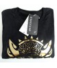 Golden Hot Stamping Film Bird Totem Logo Cotton Half Sleeve O-Neck Tops T Shirts for Men