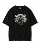 Brushed Lase Hot Stamping Film Silver Tiger Logo Cotton Half Sleeve O-Neck Tops T Shirts for Men