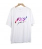 Streetwear Flashing Rainbow Heat Transfer Viny Logo Fly Oversized White T Shirt