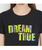 T-Shirt for Women Cotton Short Sleeve O-Neck Tops Tees Shirts Lase Bronzing DREAM TRUE Letter Lemon Yellow Logo