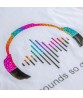 New Style Colorful Headphone Pattern Music Logo T-Shirt Cotton Short Sleeve O-Neck Tops White T Shirts