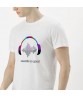 New Style Colorful Headphone Pattern Music Logo T-Shirt Cotton Short Sleeve O-Neck Tops White T Shirts