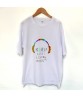 Colorful Headphone Pattern Laser Silver Film Music Logo Cotton Short Sleeve O-Neck Tops T Shirts