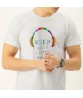 Colorful Headphone Pattern Laser Silver Film Music Logo Cotton Short Sleeve O-Neck Tops T Shirts