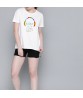 Colorful Headphone Pattern Laser Silver Film Music Logo Cotton Short Sleeve O-Neck Tops T Shirts