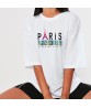 Official Store Flashing Rainbow Heat Transfer Viny Paris Graphic Oversized T Shirts Tops Women