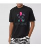 Summer Vogue Popular Hip-Hop Punk Style Reflective Rainbow Pattern Disco Half Sleeve Black T-Shirt Anime Funny