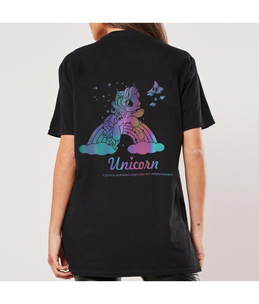 Hip Hop Rainbow Reflective Unicorn Pattern ...