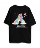 Fashion Reflective Pattern Cotton Short Sleeve Loose Oversized White Unicorn Rainbow T Shirt Femme